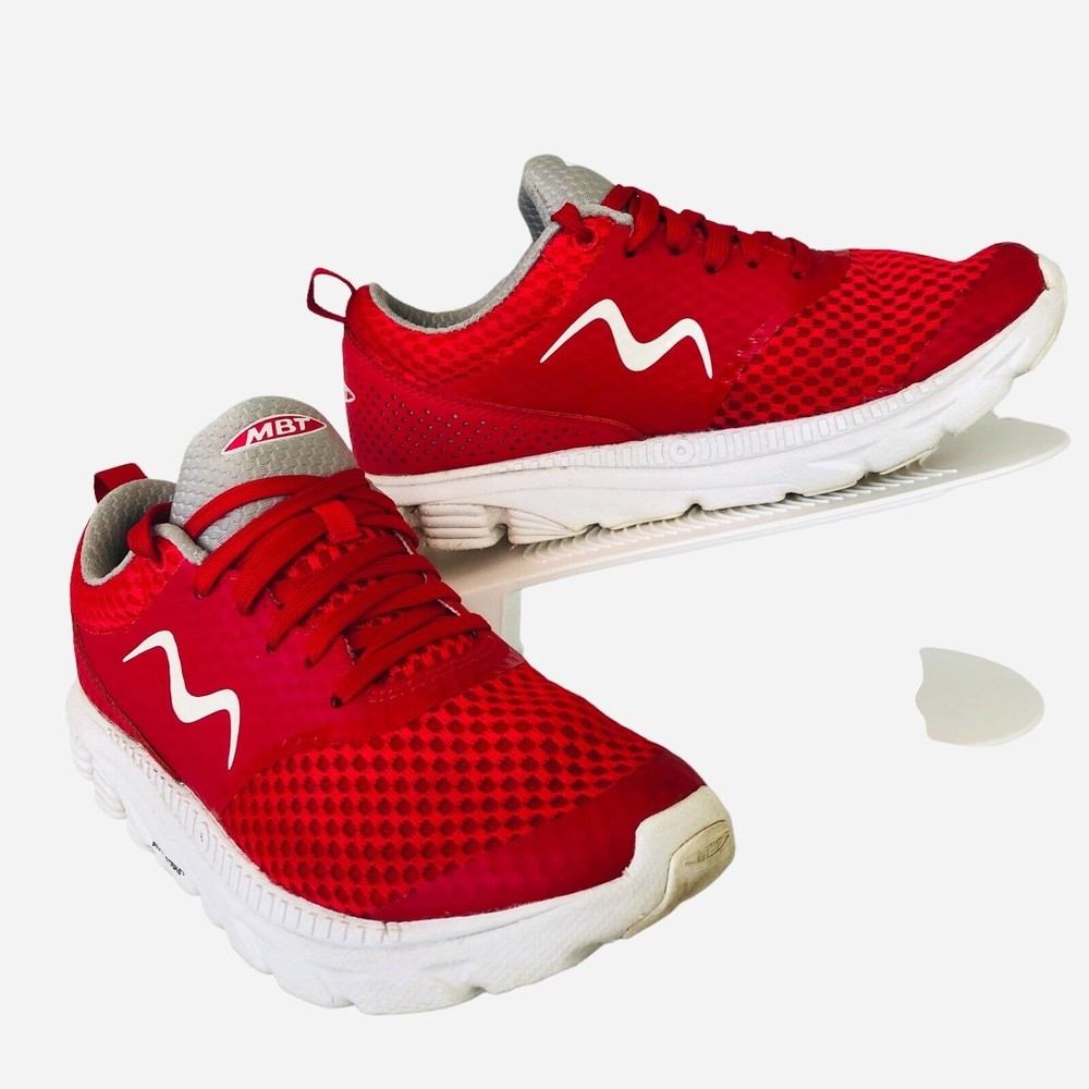 MBT 700898-06Y Red Running Sneaker Light Weight Mesh And Leather Upper Women 7.5